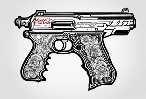 Nuka Cola gun simple tattoo idea