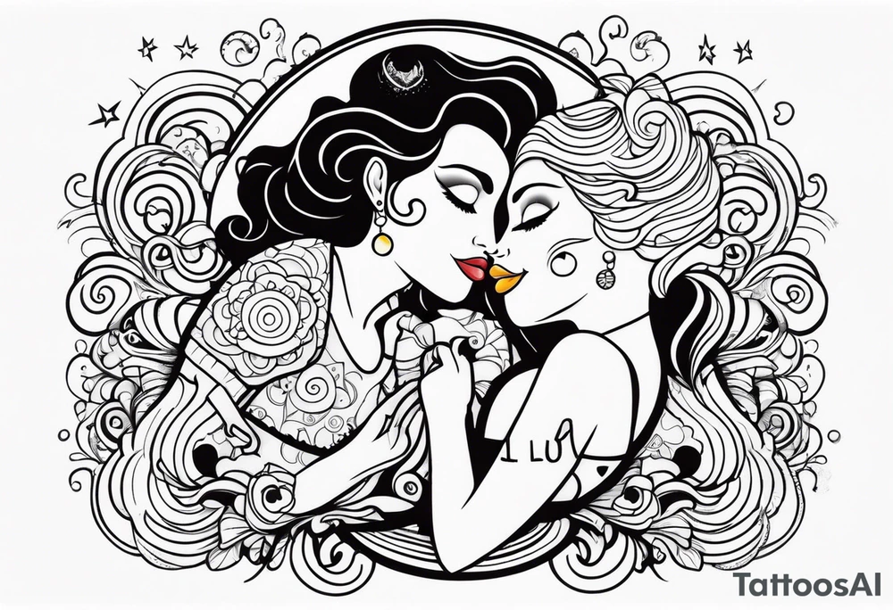 Sol e Lua juntos tattoo idea