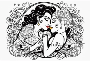 Sol e Lua juntos tattoo idea