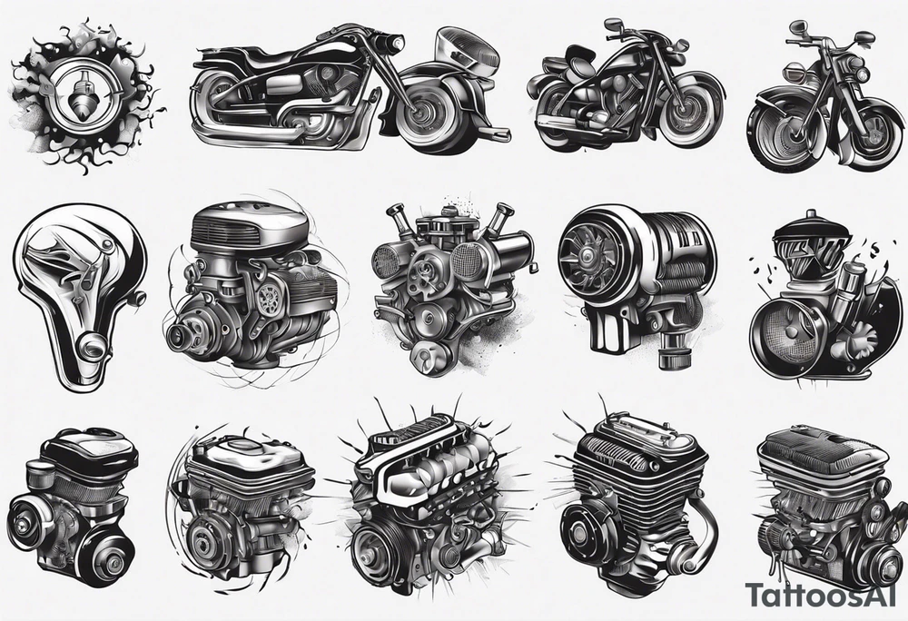 car engine tattoo idea
