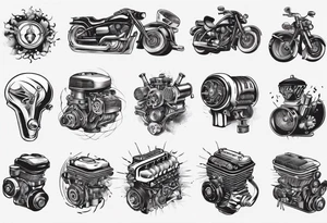 car engine tattoo idea