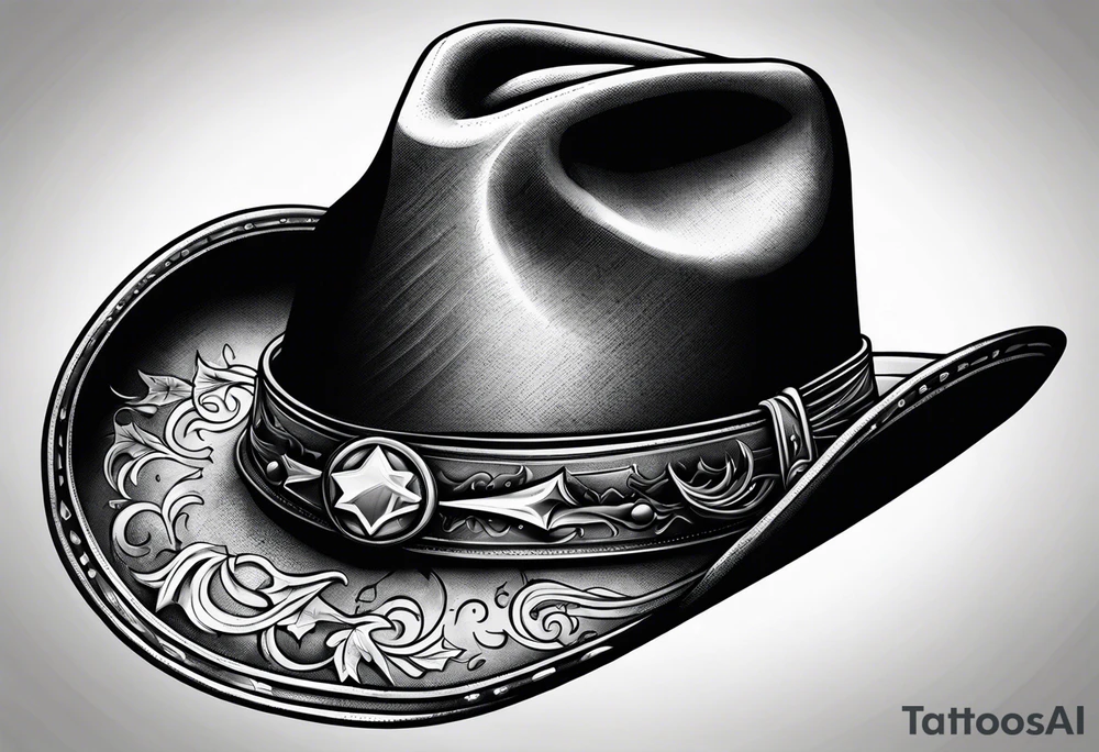 Spooky cowboy hat tattoo idea