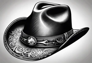 Spooky cowboy hat tattoo idea