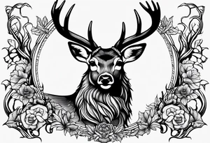 Mule deer antlers tattoo idea