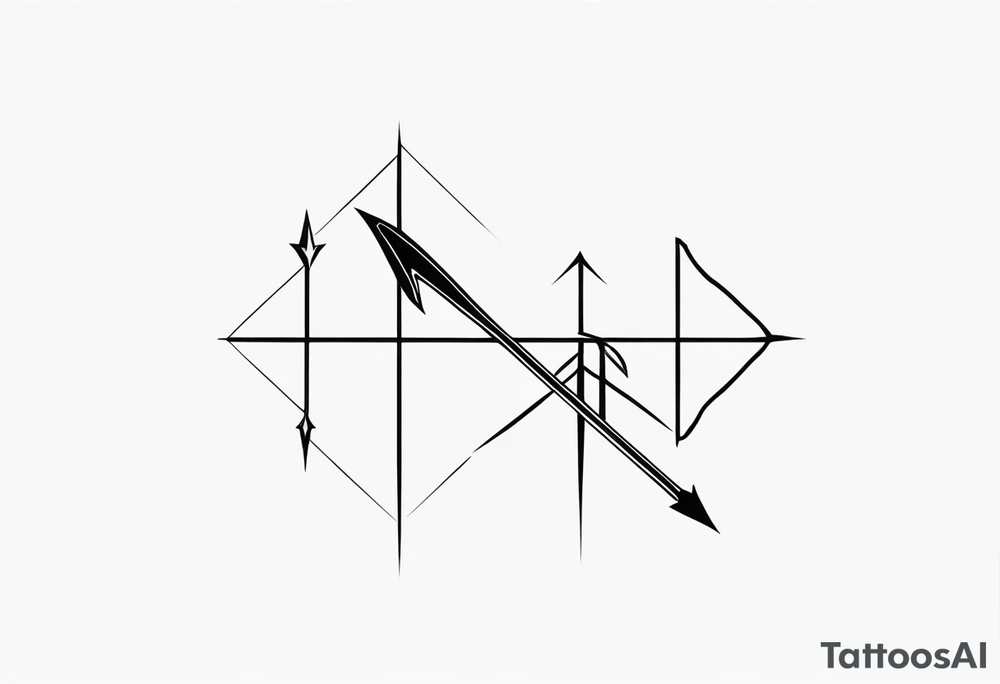 Picture of a cross with an arrow at the top of it tattoo idea