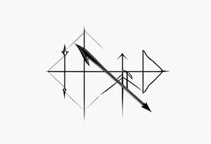 Picture of a cross with an arrow at the top of it tattoo idea
