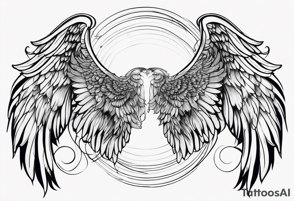 Small angel wings tattoo idea
