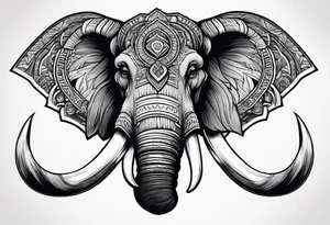 berserking strong mammoth head centerpiece tattoo idea