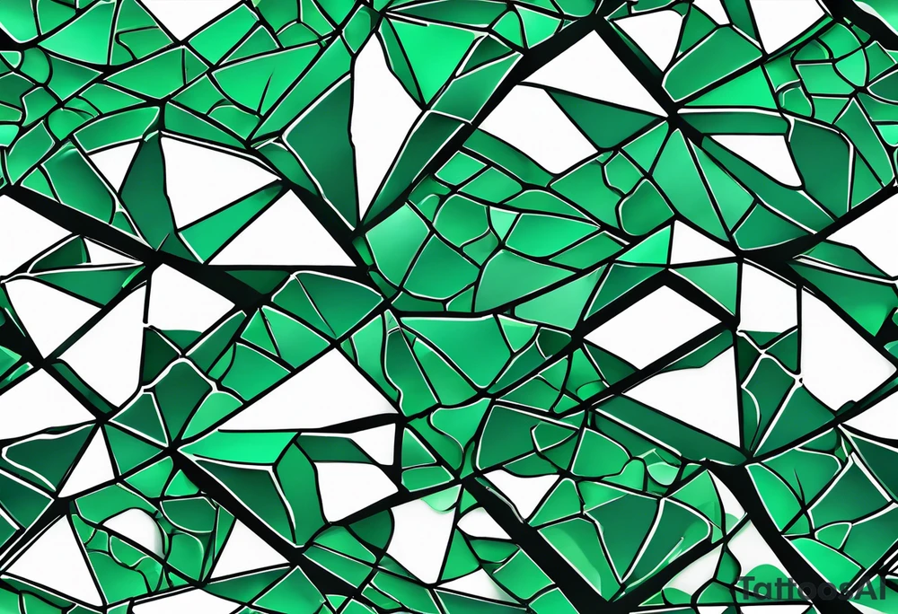 Emerald color Puzzle pieces tattoo idea