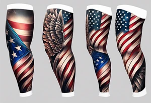 american flag leg sleeve tattoo idea