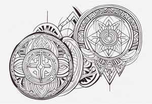 Polynesian geometric neck  tattoo tattoo idea