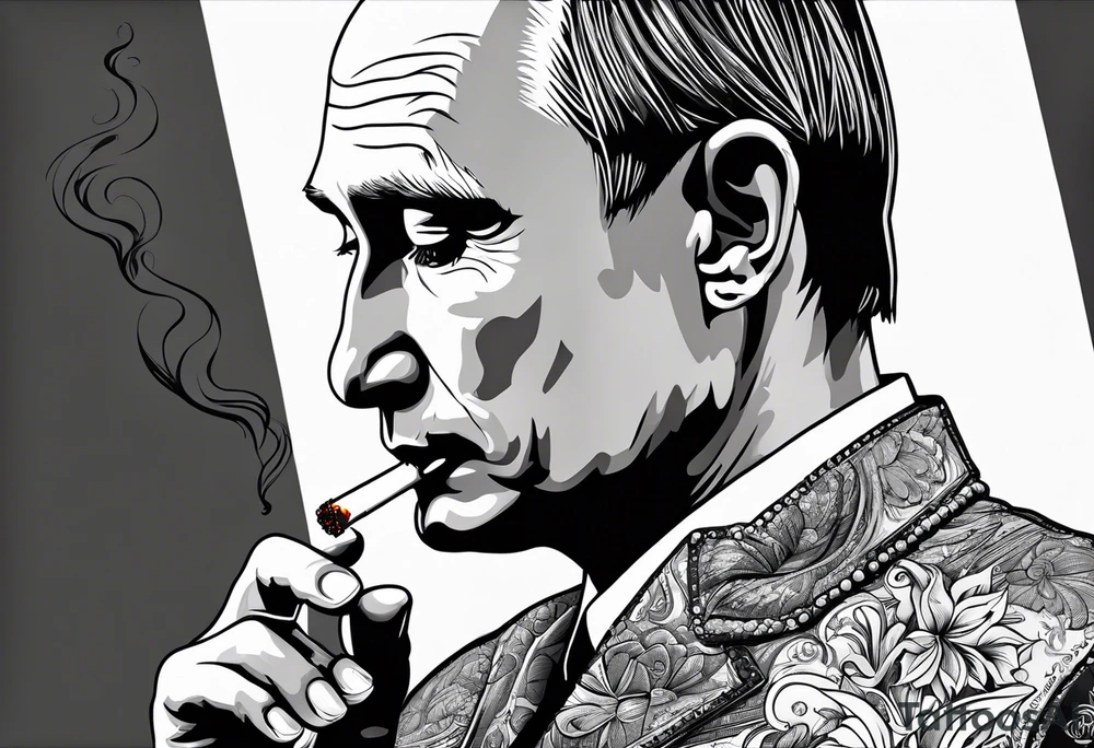 vladimir putin smoking cigarette tattoo idea