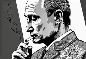 vladimir putin smoking cigarette tattoo idea