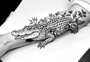 alligator with orange groves tattoo idea