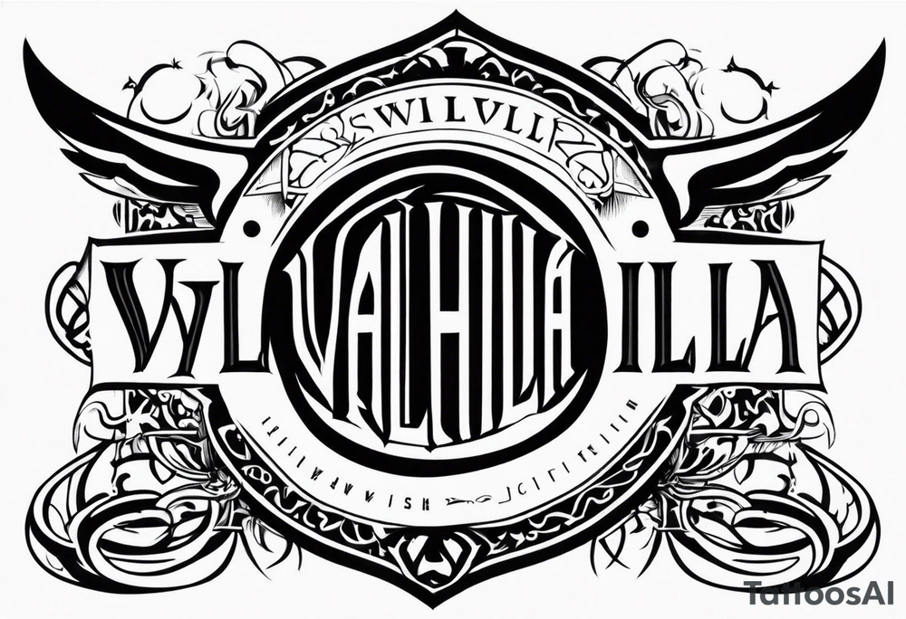 Valhalla sword circle tattoo idea