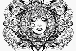 curved lines tattoo idea