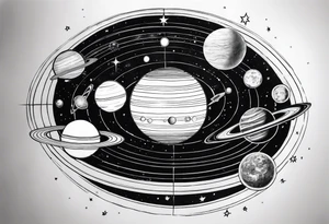 A solar system tattoo idea