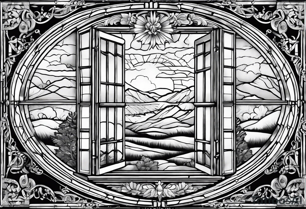 ancient window tattoo idea