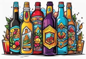 Booze bottles tattoo idea