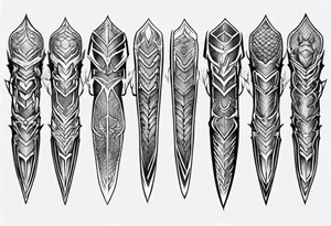 Dragonscale Leg armor symmetrical tattoo idea