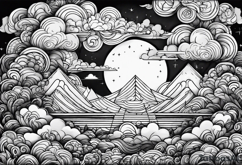 evil clouds tattoo idea