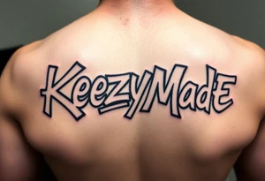 Negative Graffiti spray paint style bubble lettering as one  (KeezY MadE) tattoo idea