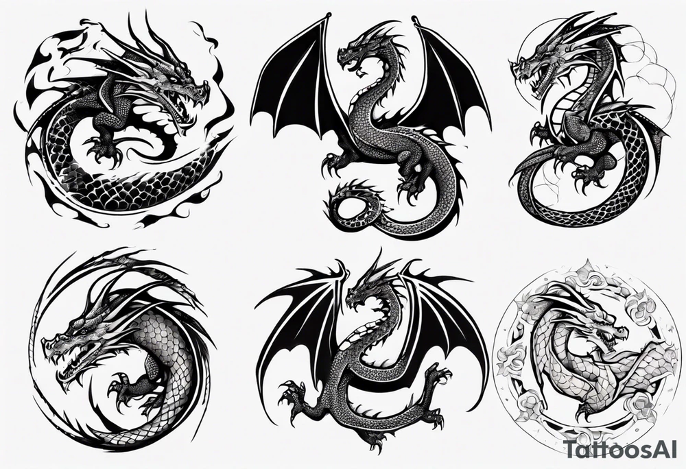 dragon with scales tattoo idea