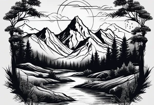 Mountains generated by rain tattoo idea