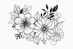 floral tattoo representing 3 kids tattoo idea