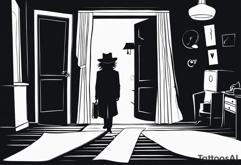 Mister Babadook just in a shadow from tattoo idea