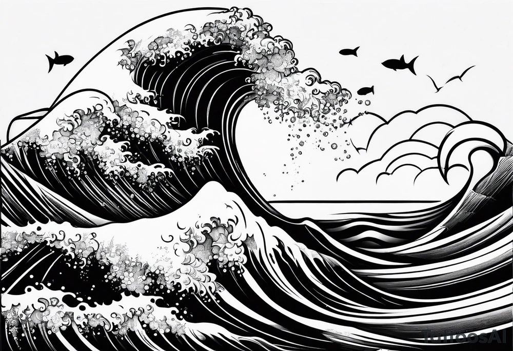 Ocean scene tattoo idea