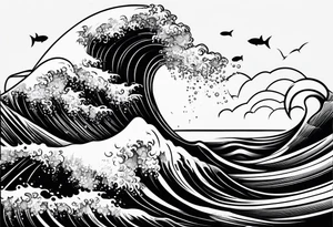 Ocean scene tattoo idea