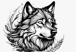 Pretty wolf tattoo idea