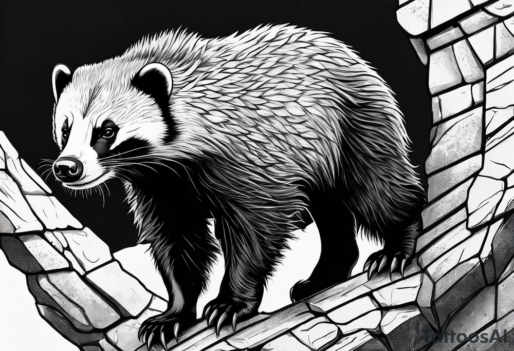 honey badger climbing wall, claws tattoo idea