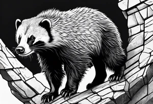 honey badger climbing wall, claws tattoo idea