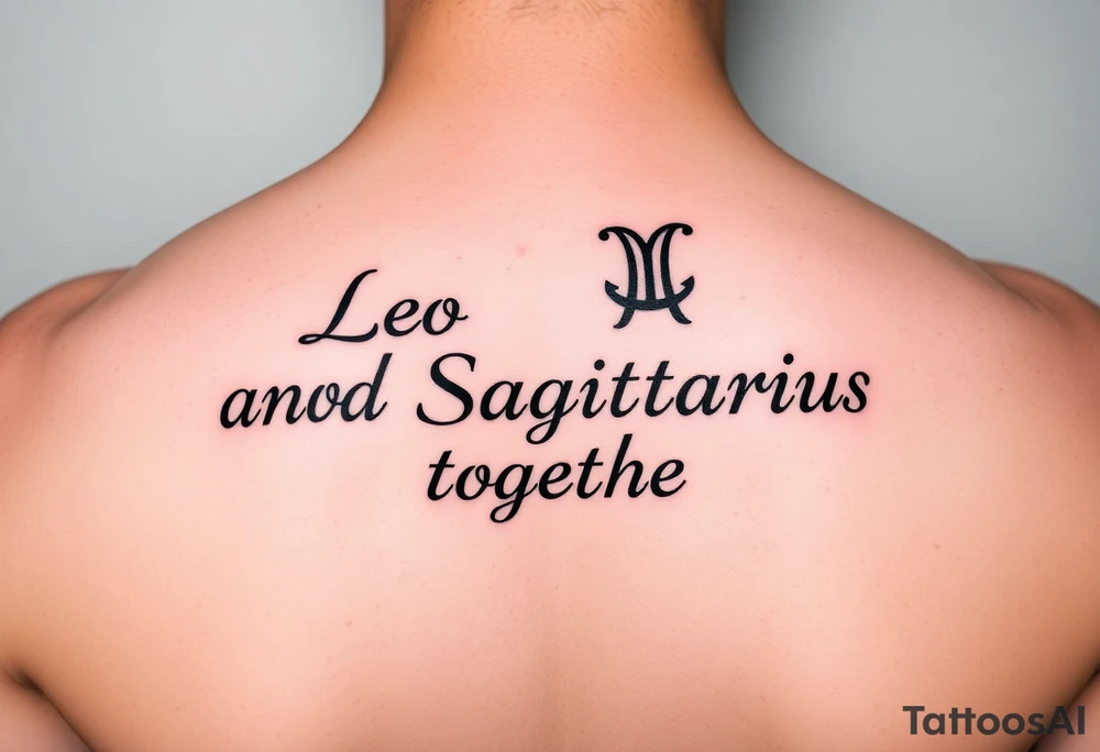 Leo zodiac sign and Sagittarius together tattoo idea
