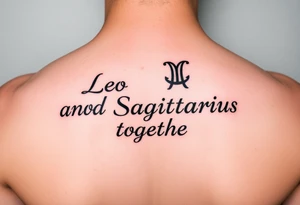 Leo zodiac sign and Sagittarius together tattoo idea