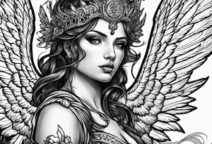 Male angel from hell tattoo idea