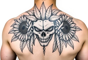 medusa with sunflowers tattoo idea