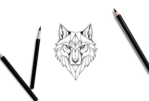 Geometric wolfface tattoo idea