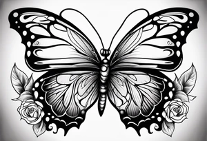 Butterfly with flower wings tattoo idea