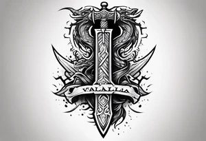 Valhalla  dragon sword tattoo idea