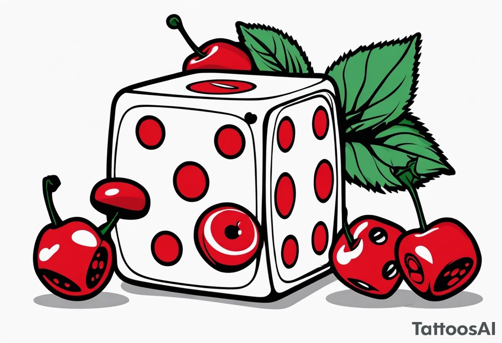 lukie with dice and cherry tattoo idea