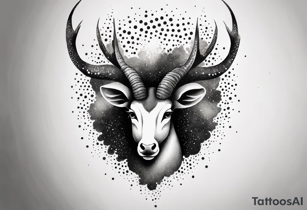 exploding capricorn tattoo idea