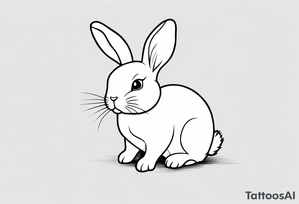 cute rabbit tattoo idea