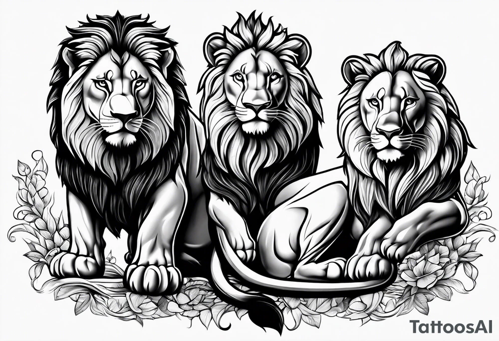 Family of lions tattoo idea