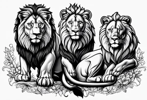 Family of lions tattoo idea