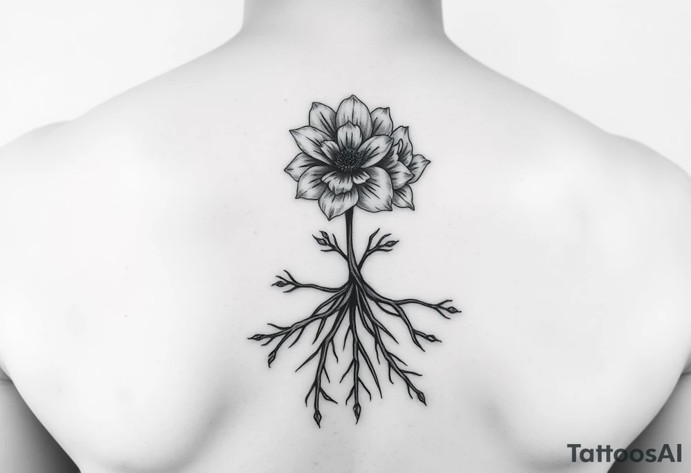 Minimal never seen before flower and roots arm or leg tattoos tattoo idea