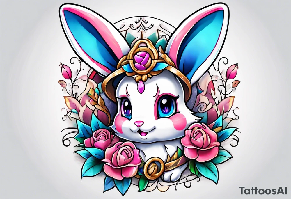 Sylveon rabbit tattoo idea