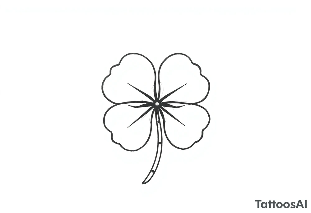 Lucky 4-leaf clover tattoo idea